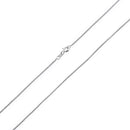 Sterling Silver Round Box Chain Necklace 1.2mm