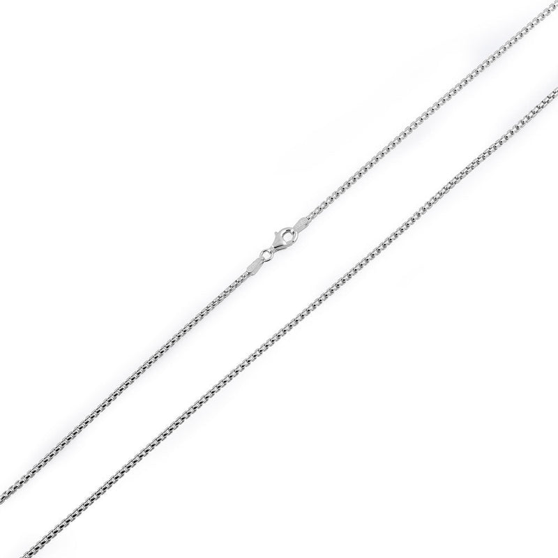 Sterling Silver Round Box Chain Necklace 1.75mm
