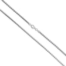 Sterling Silver Round Box Chain Necklace 2.6mm