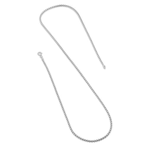 Sterling Silver Round Box Chain Necklace 5.3mm