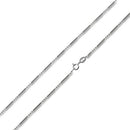 Sterling Silver Bar & 3 Beads Chain 1.6mm