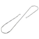 Sterling Silver Bar & 3 Beads Chain 1.6mm