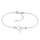 Sterling Silver Cursive Heart Bracelet