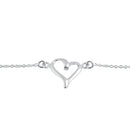 Sterling Silver Cursive Heart Bracelet