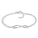 Sterling Silver 8.5mm x 23mm Infinity Bracelet