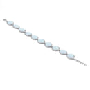 Sterling Silver White Lab Opal 12.0mm x 10.0mm Oval Beads Bracelet