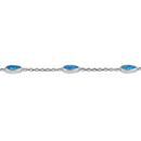 Sterling Silver Adjustable Dainty Chain Bracelet with Lab Opal