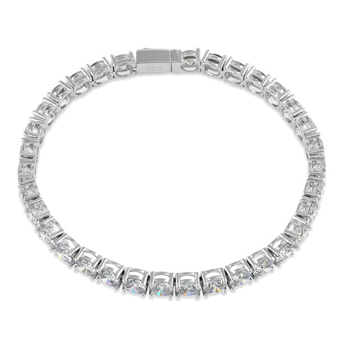 Sterling Silver 5mm Cubic Zirconia Tennis Bracelet