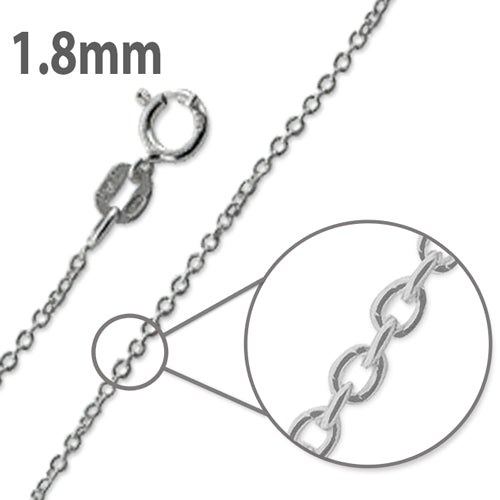 Sterling Silver Long Cable Chain 1.8mm