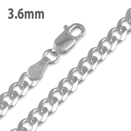 Sterling Silver Curb Chain 3.6MM