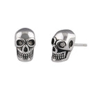 Sterling Silver Grinning Skull Earrings