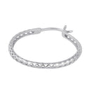 Sterling Silver 27.5mm x 2.5mm Basket Hoop Earrings