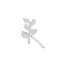 Sterling Silver Trendy Leaf Stud Earrings