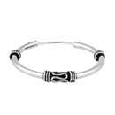 Sterling Silver 1.7mm x 25.5mm Bali Rope and Swirl Hoop Earrings