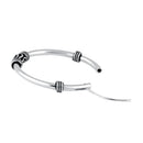 Sterling Silver 1.7mm x 25.5mm Bali Rope and Swirl Hoop Earrings