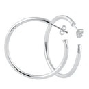 Sterling Silver 2.5mm x 35.0mm Hoop Earrings