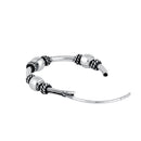Sterling Silver 1.2mm x 17.0mm Bali Rope and Bead Hoop Earrings