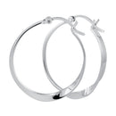 Sterling Silver 1.0mm x 27.0mm Hoop Twist Earrings