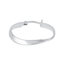 Sterling Silver 1.0mm x 27.0mm Hoop Twist Earrings