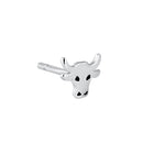 Sterling Silver Bull Head Earrings