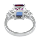 Sterling Silver Bicolor Blue Purple Ombre CZ Ring