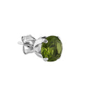 1.5ct Sterling Silver Round Peridot CZ Stud Earrings 6mm