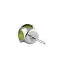 0.9ct Sterling Silver Round Peridot CZ Stud Earrings 5mm
