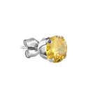 0.5ct Sterling Silver Round Yellow CZ Stud Earrings 4mm