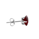 0.8ct Sterling Silver Garnet Square CZ Stud Earrings 4mm