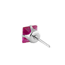0.8ct Sterling Silver Ruby Square CZ Stud Earrings 4mm