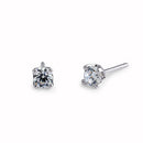 Sterling Silver 4mm Round Cut Solitaire Prong CZ Earrings