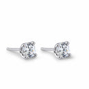 Sterling Silver 4mm Round Cut Solitaire Prong CZ Earrings