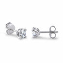 Sterling Silver 5mm Round Cut Solitaire Prong CZ Earrings
