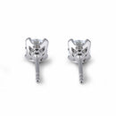 Sterling Silver 4mm Round Cut Solitaire Prong CZ Earrings