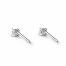 Sterling Silver 3mm Round Cut Basket Setting CZ Earrings