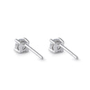 Sterling Silver 4mm Round Cut Basket Setting CZ Earrings