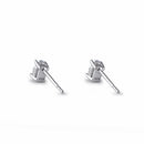 Sterling Silver 3X5mm Oval Cut Basket Setting CZ Earrings