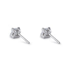 Sterling Silver 4mm Princess Cut Basket Setting CZ Earrings
