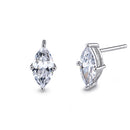 Sterling Silver 5X10mm Marquise Cut Basket Setting CZ Earrings