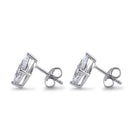 Sterling Silver 5X10mm Marquise Cut Basket Setting CZ Earrings
