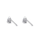 Sterling Silver 3X5mm Pear Cut Basket Setting CZ Earrings