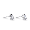 Sterling Silver 4X6mm Pear Cut Basket Setting CZ Earrings
