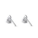 Sterling Silver 4X6mm Pear Cut Basket Setting CZ Earrings