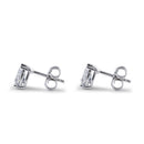 Sterling Silver 5X7mm Pear Cut Basket Setting CZ Earrings