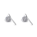 Sterling Silver 5X7mm Pear Cut Basket Setting CZ Earrings