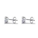 Sterling Silver 6X6mm Heart Cut Basket Setting CZ Earrings
