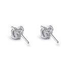 Sterling Silver 6X6mm Heart Cut Basket Setting CZ Earrings
