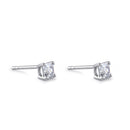 Sterling Silver 4X4mm Cushion Cut Basket Setting CZ Earrings