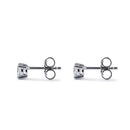 Sterling Silver 4X4mm Cushion Cut Basket Setting CZ Earrings