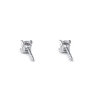 Sterling Silver 4X4mm Cushion Cut Basket Setting CZ Earrings